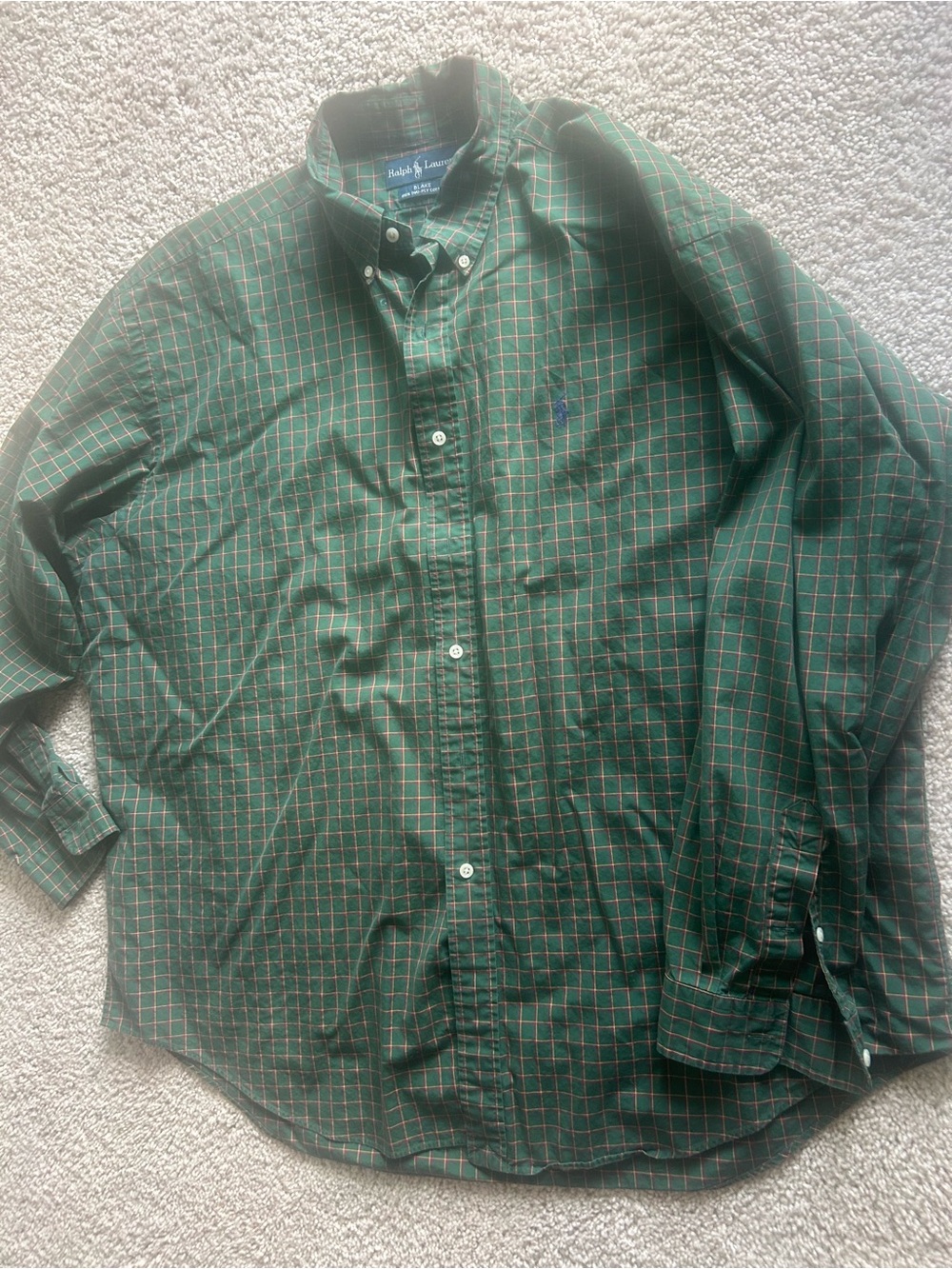 Ralph Lauren Green Plaid Button-Down Shirt